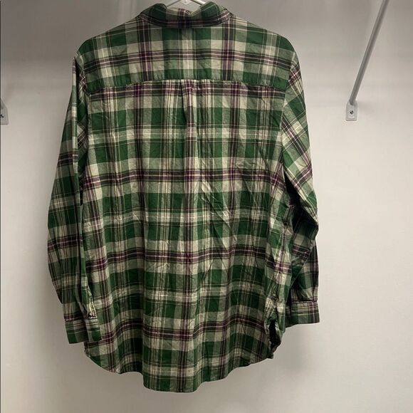 Coldwater Creek Green and Purple Checkered Shirt - Picture 4 of 5